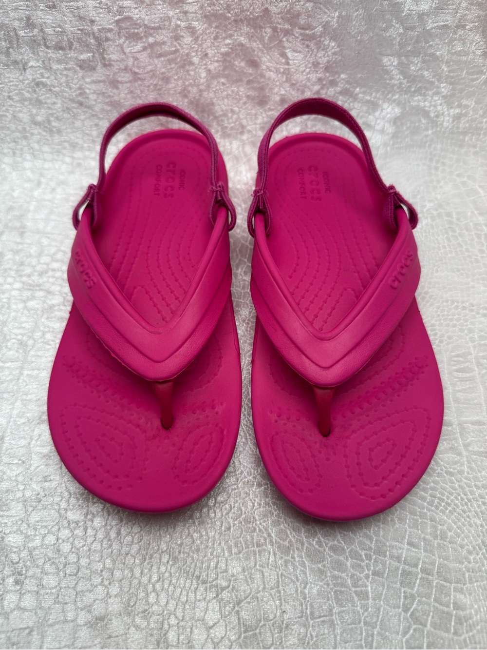 Crocs Classic Pink Flip Sandals, Toddler size 12